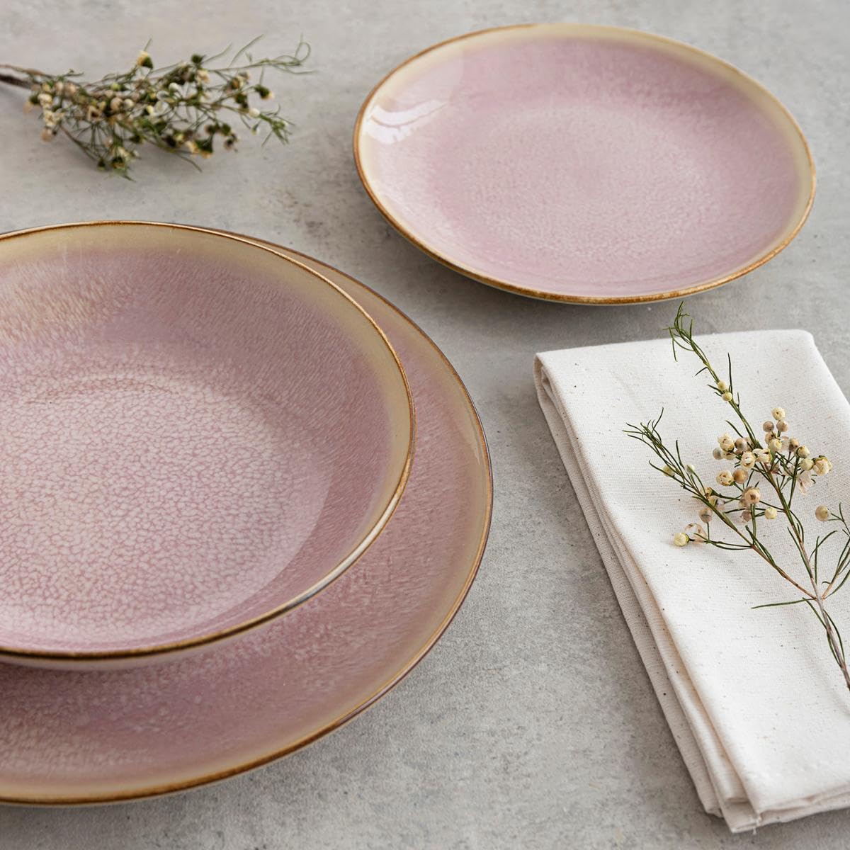 Bidasoa Lanai Vajilla Porcelana 12 Piezas - 4 Personas Porcelana Apto Microondas Apilable