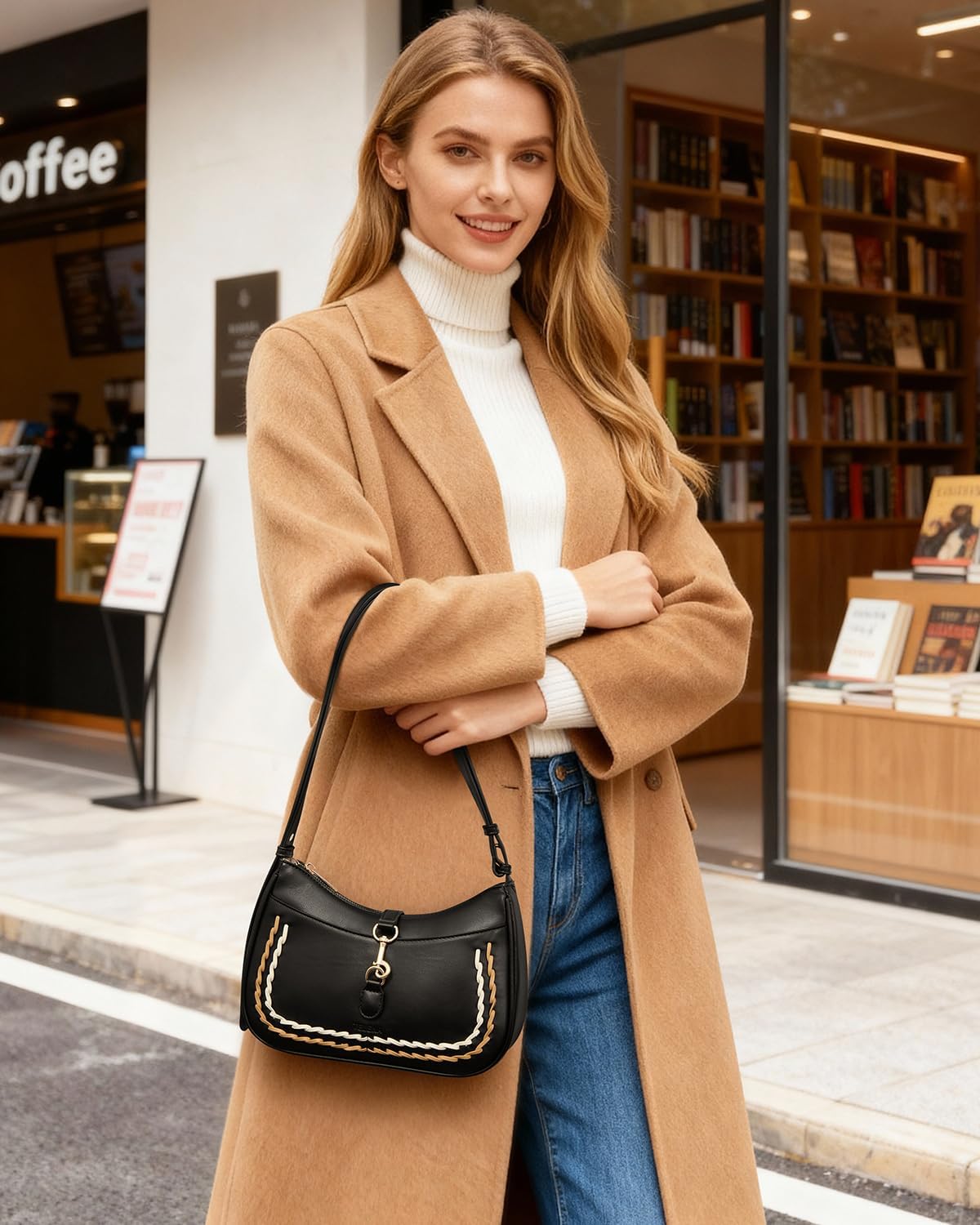 Telena Shoulder Bag for Women, Small Shoulder Purse Vegan Leather Hobo Handbag with Adjustable Strap - Image 2