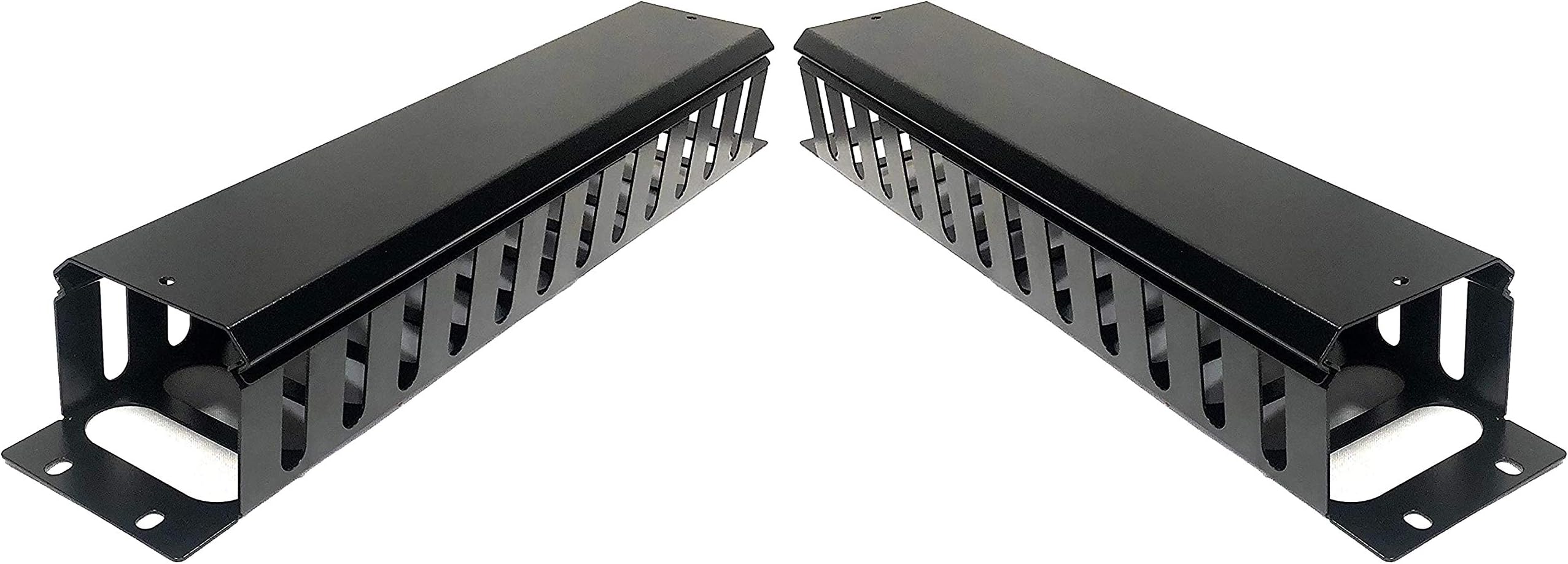 2U Cable Management Horizontal Cable Manager Rack Mount Server Cabinet Manager Plus Cover 2-Pack