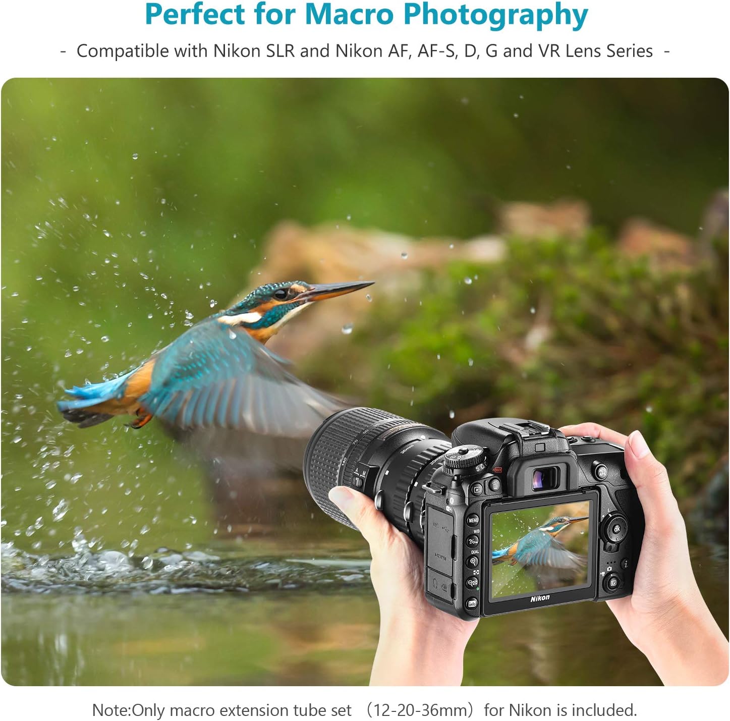 🛒 Flаѕh Sаlе Neewer 12mm/20mm/36mm Auto Foucs Macro Extension Tube Set Metal Bayonet Compatible with Nikon AF/AF-S Lens DSLRs D7200 D7100 D7000 D5500 D5300 D5200 D5100 D5000 D3300 D3200 D3100 D3000 D700 etc