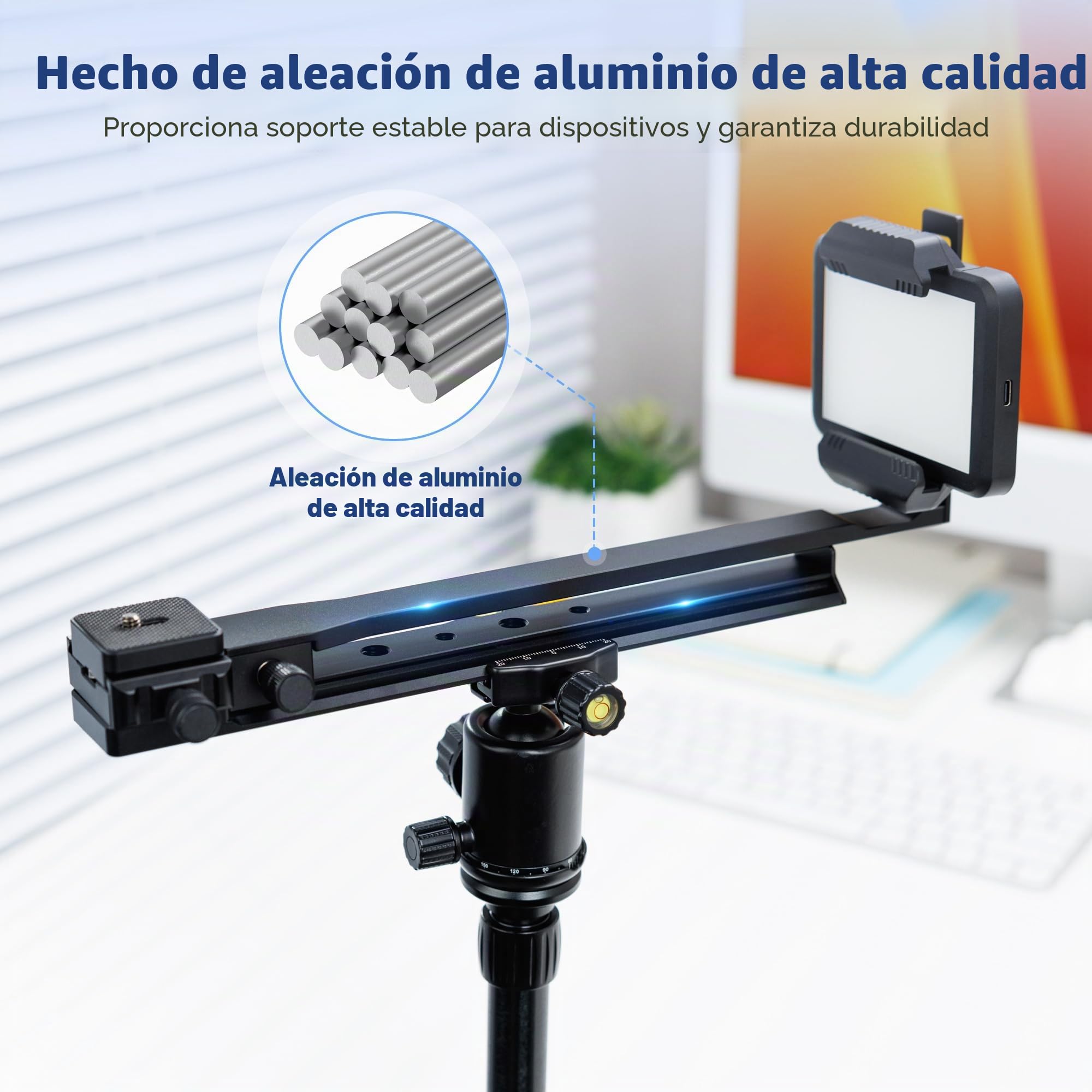 JJC Adaptador Digitalizador de Película con Varilla Ajustable y Juego de Luz LED Convierte Película Negativa de 35mm y Diapositivas a Digital JPEG para Canon Sony Nikon Lente Macro