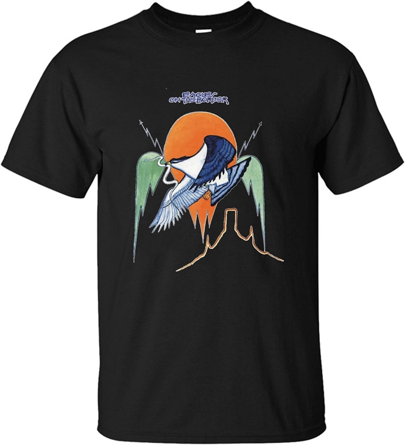 WanDi Men's Eagles On the Border Crew Neck T-shirt black XL