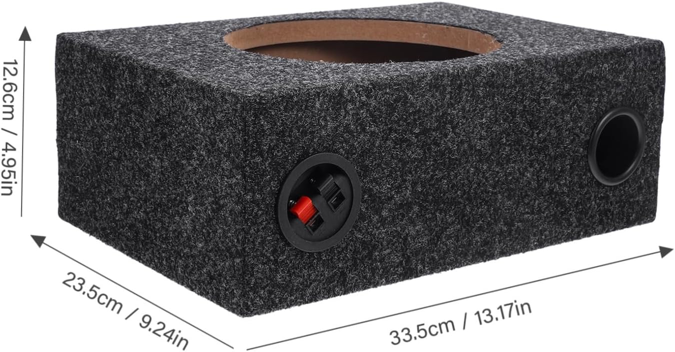 Unomor Car Subwoofer Enclosure Sealed Carpeted Sub Box Enhance Bass Performance Fitment