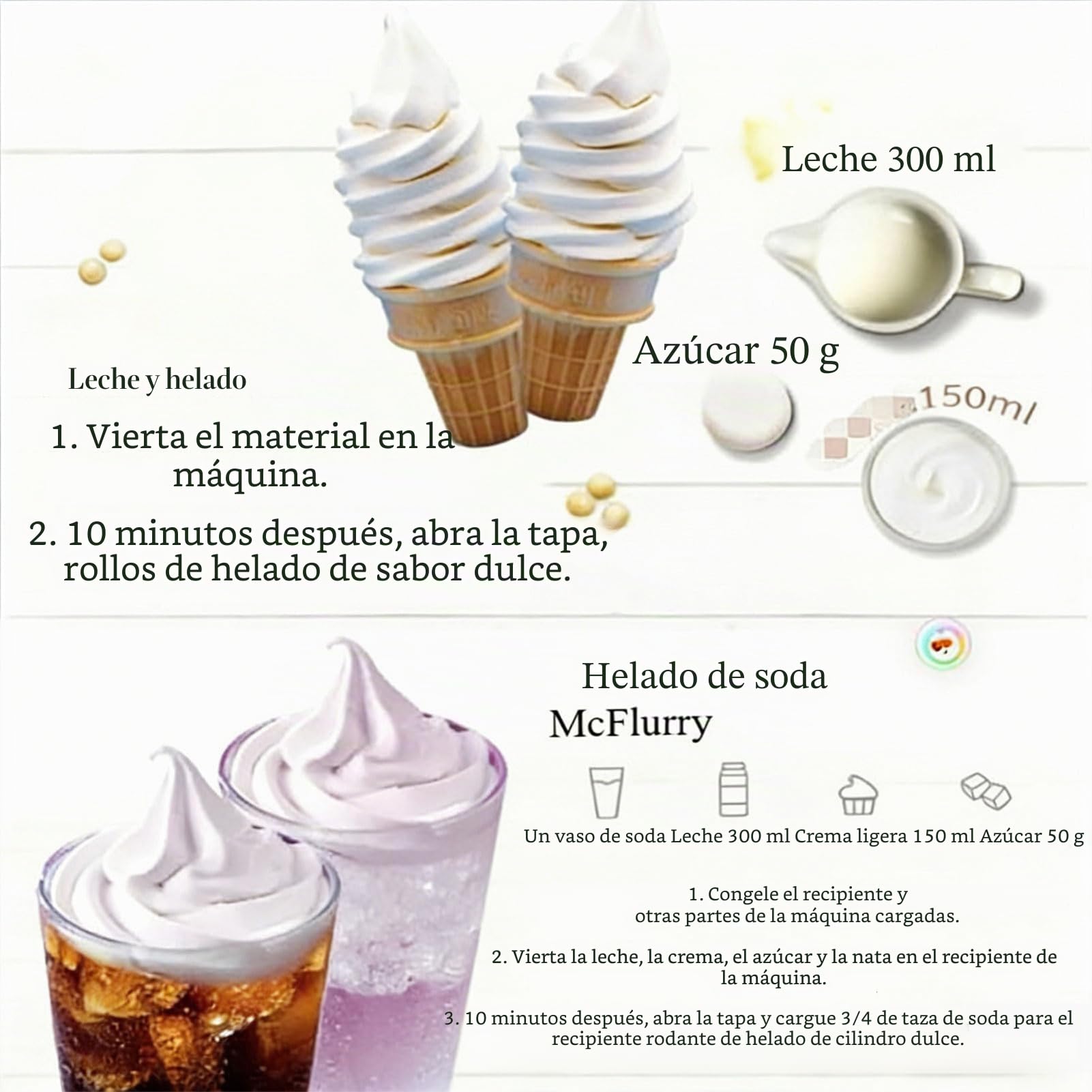 Máquina para hacer postres congelados, máquina de helado casero de 500 ml, máquina de yogur congelado suave y sorbete, fácil manejo para golosinas caseras