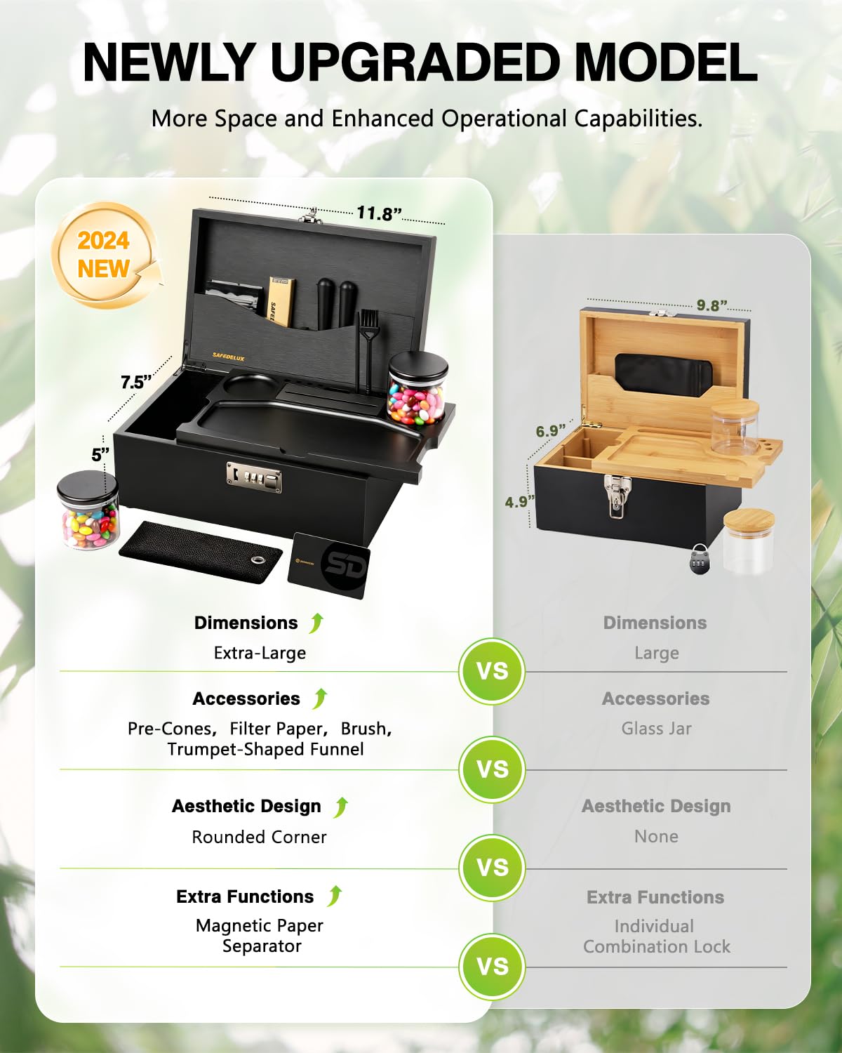 Amazon.com: SafeDelux Extra Large Bamboo Stash Box with