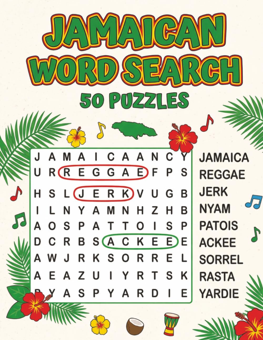 Jamaican Word Search: 50 Fun Word Puzzles Inspired by Jamaican Culture