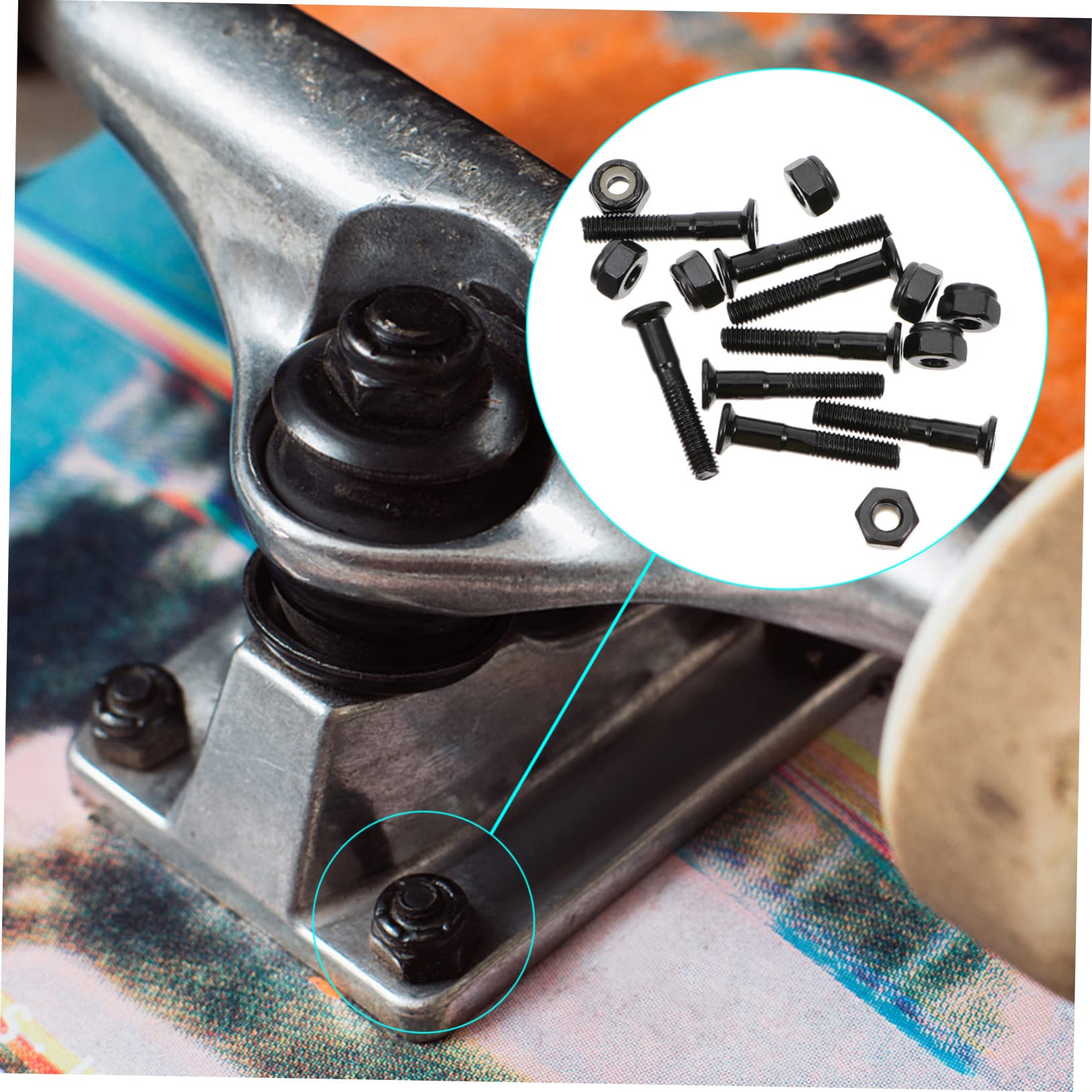 BESPORTBLE Skateboard Risers 40pcs Mounting Screws Set Accessories Skateboard Tools