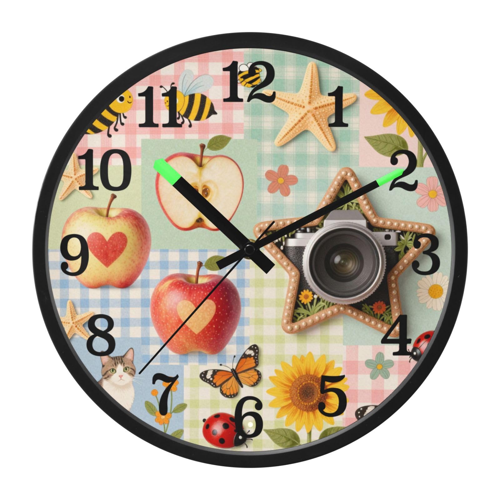 Yuiboo Horloge murale analogique avec veilleuse