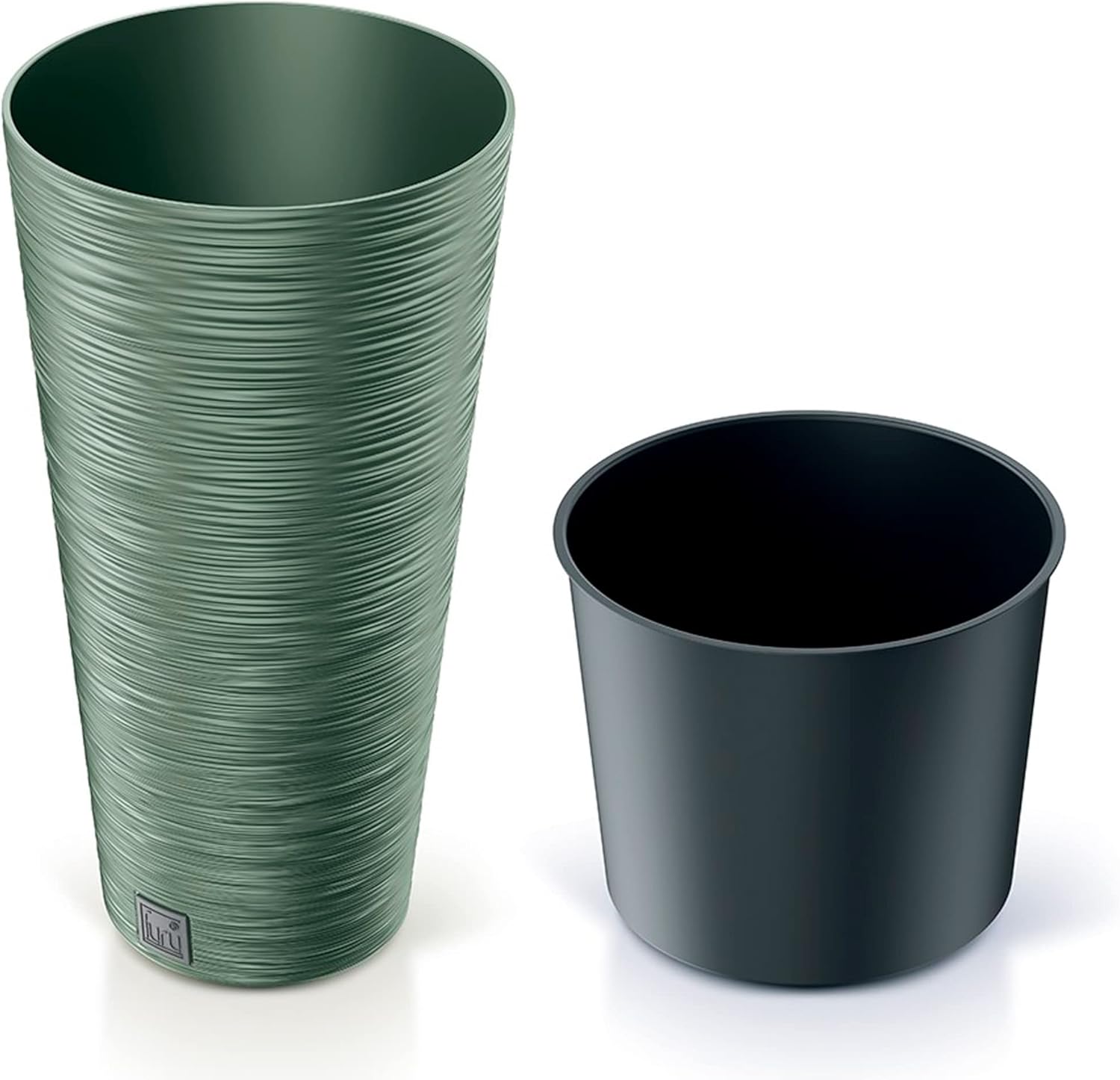 Prosperplast Ground Planter with Tank Furu Collection 25 x 25 x 48 cm 7.5 L Capacity, Green, Terra