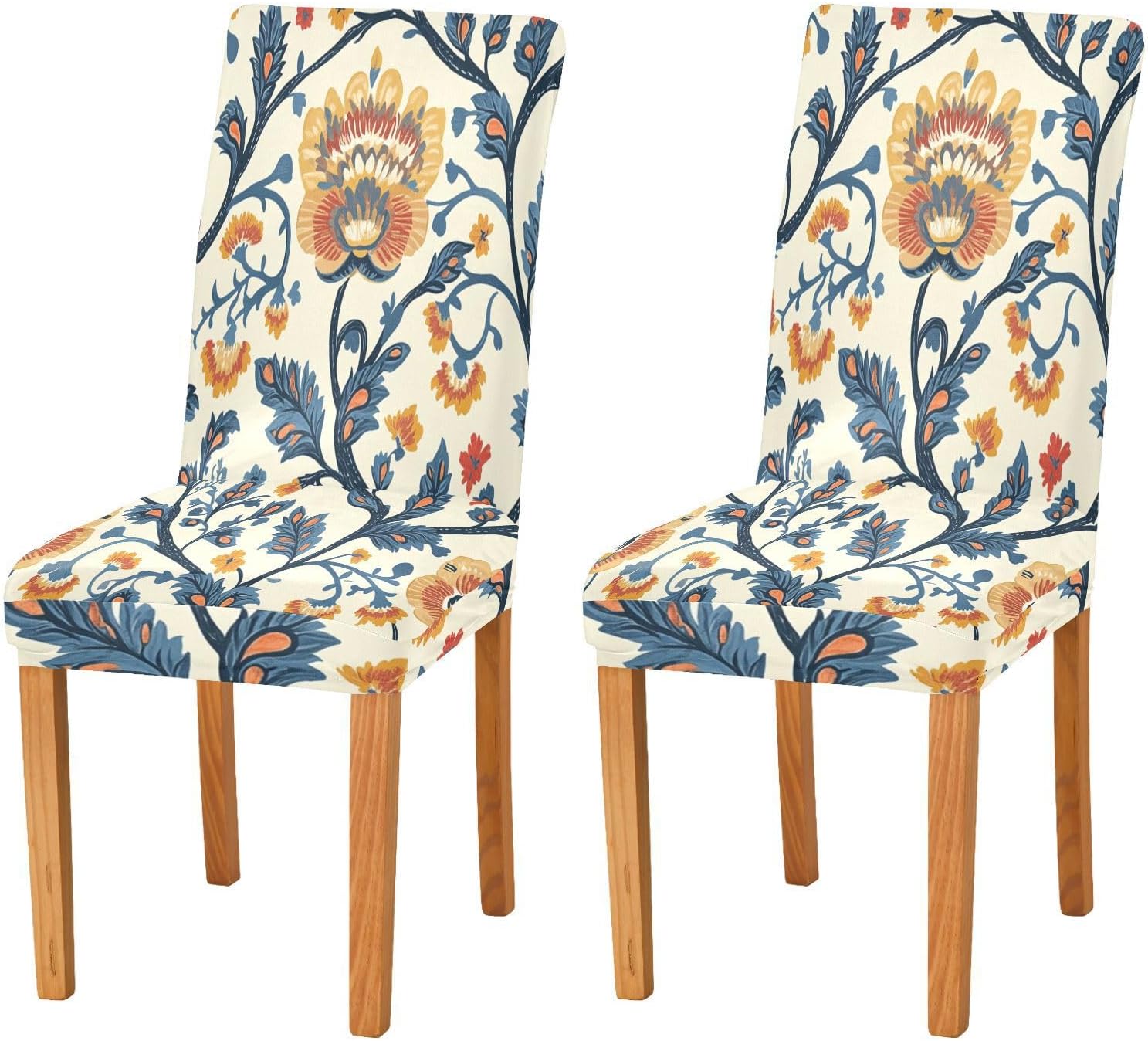 ALAZA Chair Covers for Dining Room, Indian Traditiona Tribal Flower Stretch Chair Cover Sets Chair Protector Removable Washable for Ktichen Restaurant Hotel