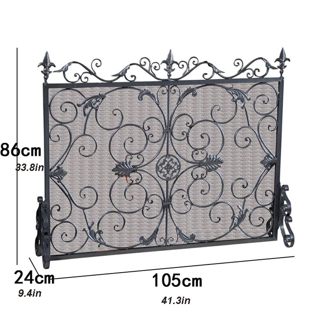Schermi per Caminetti di Guardia Carved pattern Ferro battuto Camino anteriore Separè con Net ignifugo Fence Soggiorno camino ignifugo Schermo Fence Spark Mask Accessori per Caminetti in Rete Decorati