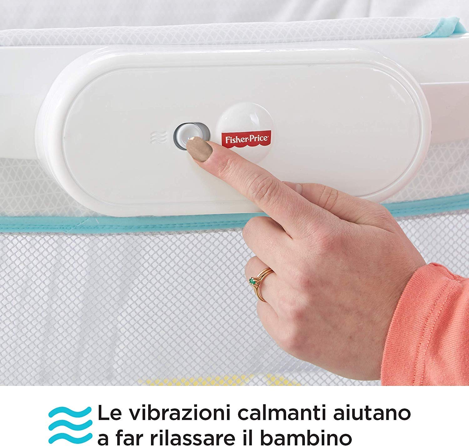 Fisher-Price - Dolci Sogni Culla per Neonati, Include Gambe Rimovibili e 1 Pratica Borsa da Viaggio, Multicolore, GBR67