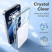 Vista 34 de TAURI Funda magnética 2 en 1 transparente para iPhone 14 Pro, compatible con Magsafe [no amarillenta] con protector de pantalla, protección de grado