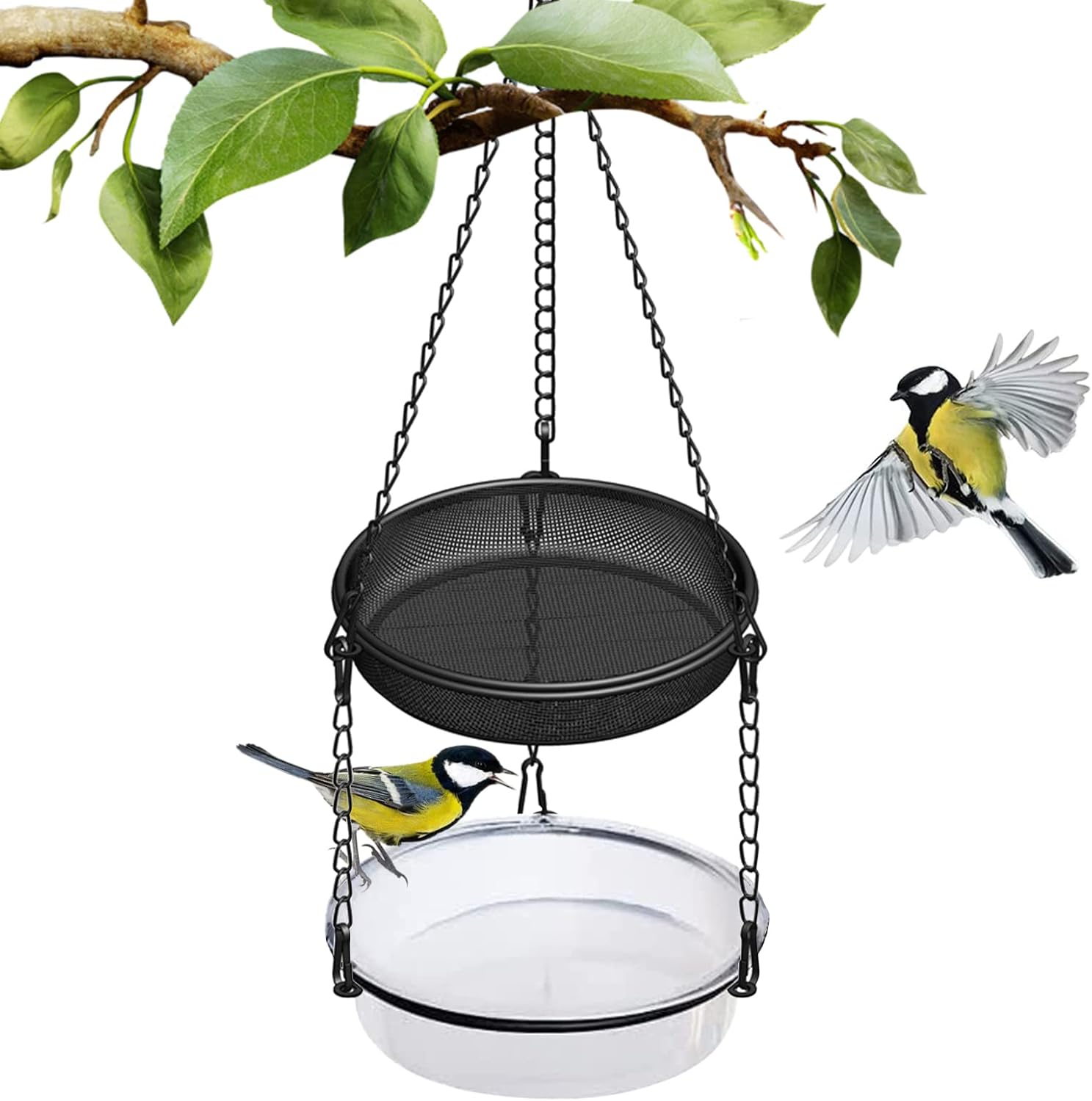 Hanging Bird Bath And Feeder For Garden, Bird Feeders Hanging For Small