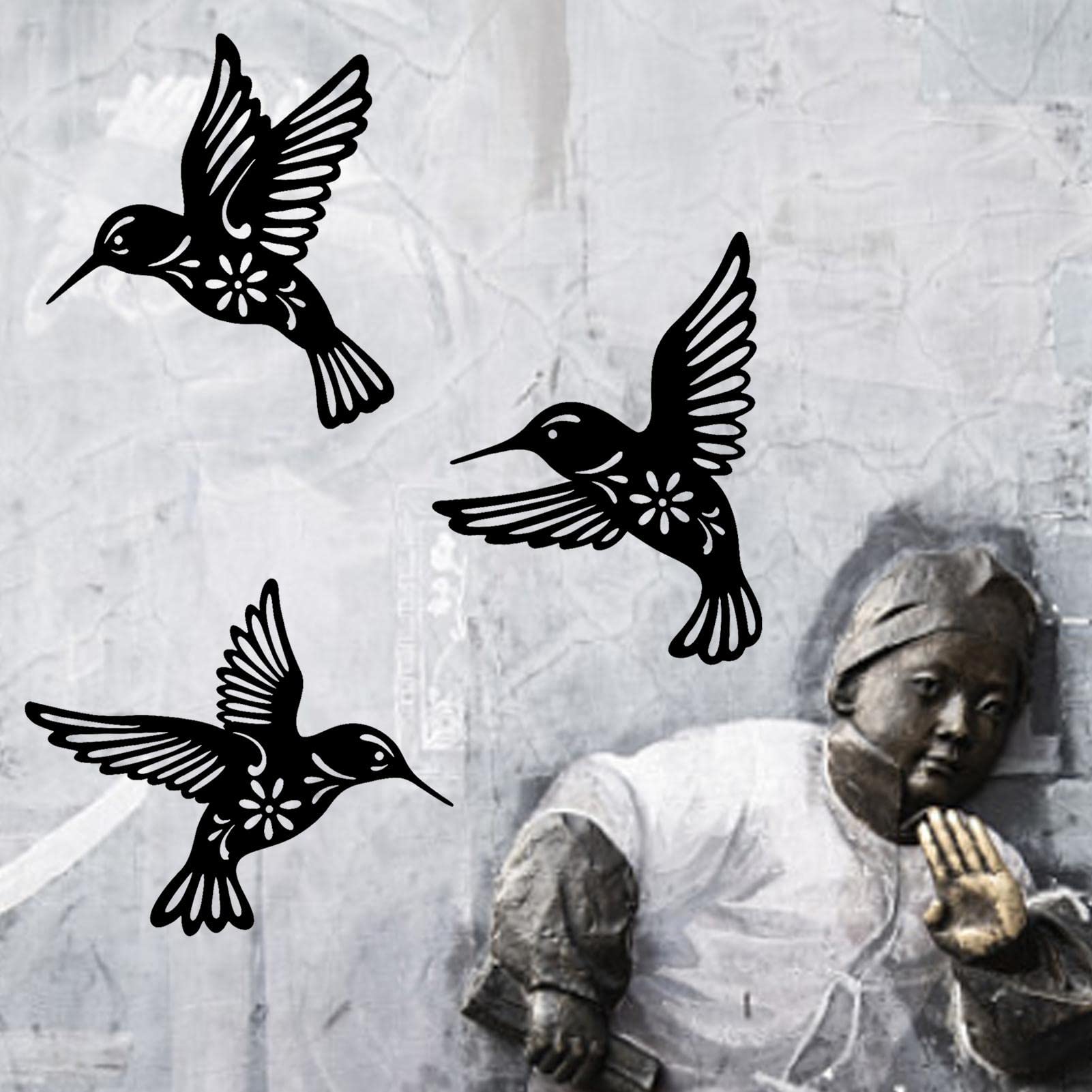 Sculpture murale en métal 'Fleurs enjouées' | KunstLoft