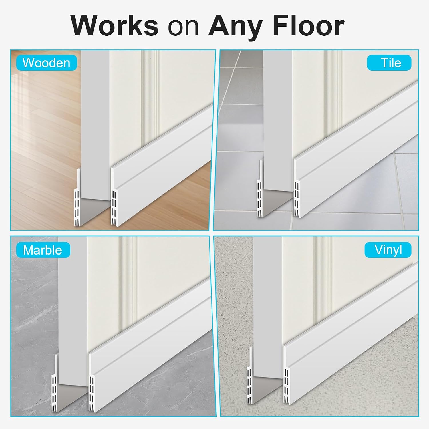 Adjustable Under Door Draft Stopper Filler Seal Blocker, 2 Pack