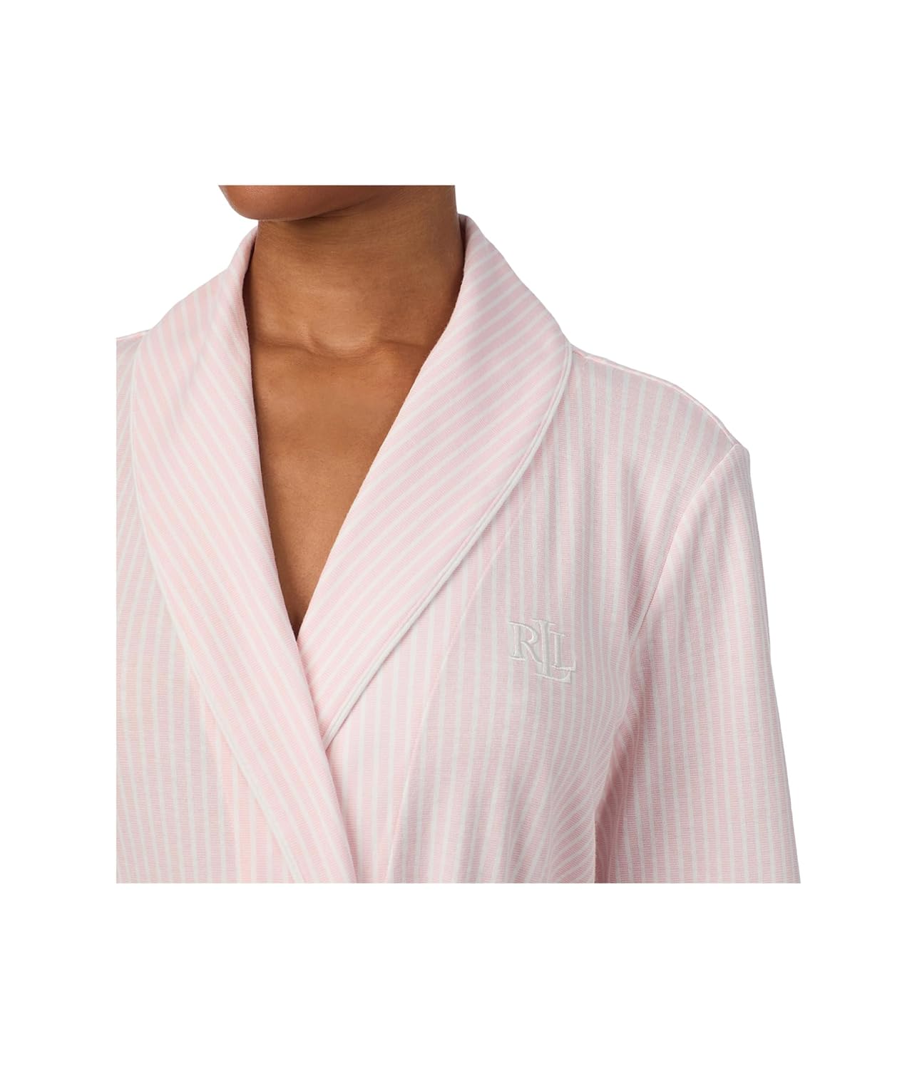 Lauren Ralph Lauren Womens Interlock Robes Pink Stripe X-Large