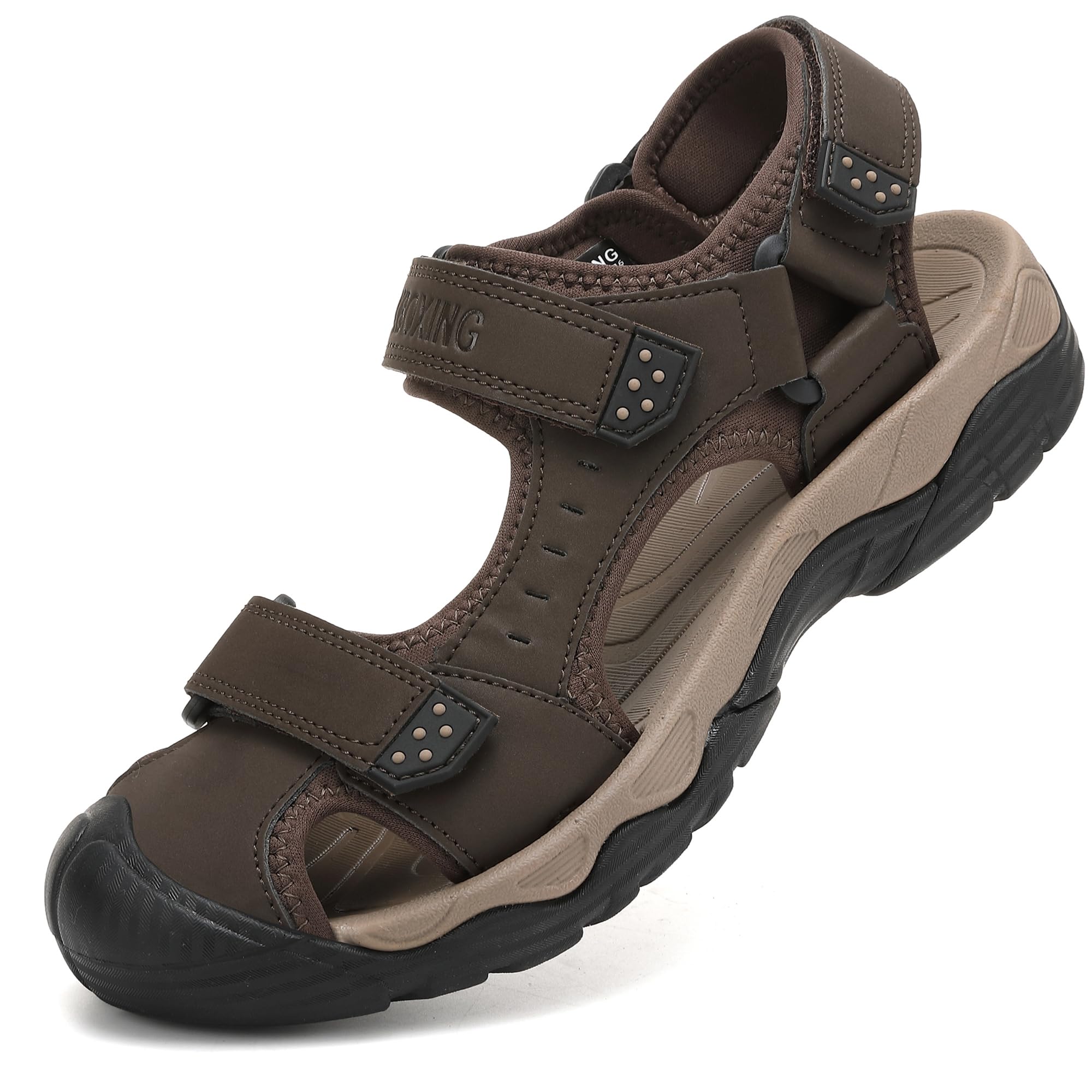 AX BOXING Sandali Uomo Estivi Traspirante Sandali Sportivi Strappo Scarpe Trekking Pelle all'aperto Spiaggia Taglia 41-45 EU