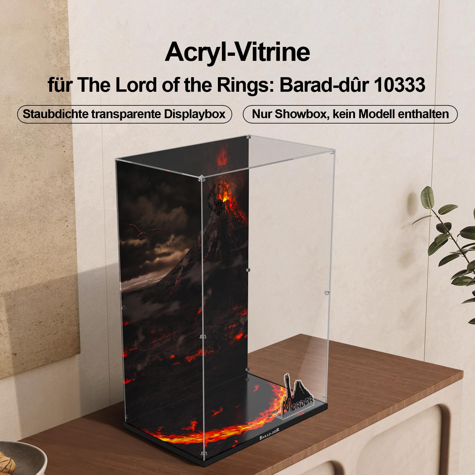 Acryl-Vitrine für Lego 10333 Der Herr der Ringe: Barad-dûr, Verdickter Acryl-Display-Kasten mit klarem Hintergrund, staubdichter Display-Kasten, kompatibel mit Lego 10333 (nur Kasten, Keine Modelle)