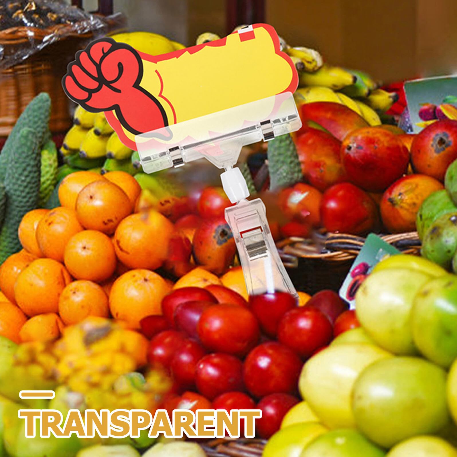 24 Pezzi Clip Trasparente per Cartellini Supporto Cartelli Plastica Clip Esposizione Prezzi Pinze per Etichette Scaffali e Bancarelle Facili da Installare e Riutilizzabili per