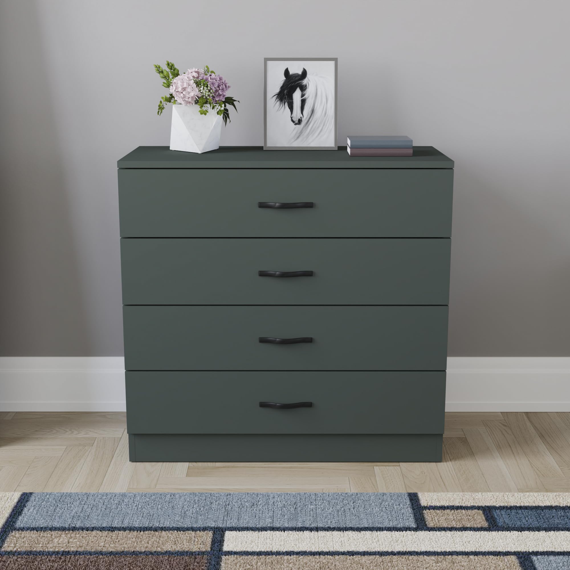 Vida Designs Riano Commode à 4 tiroirs Vert Jaspe