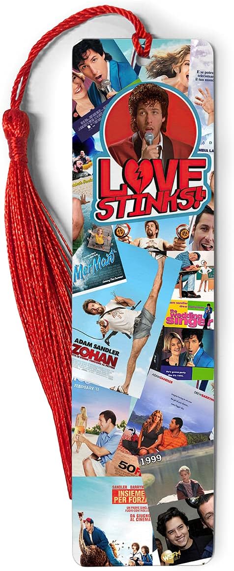 Bookmarks Metal Ruler Adam Bookography Sandler Measure Collage Tassels Bookworm for Bookmark Markers Bibliophile Book Christmas Ornament Gift Reading