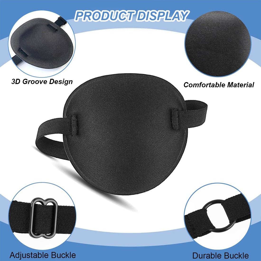 4 Pcs Benda Occhio Regolabile Per Adulti Bambini Bende Oculari Per Bambini Regolabile Bende Occhio Pigro Eye Patch Pirata, Per Ambliopia, Strabismo, Dopo Chirurgia, Protezione Occhio, Cosplay
