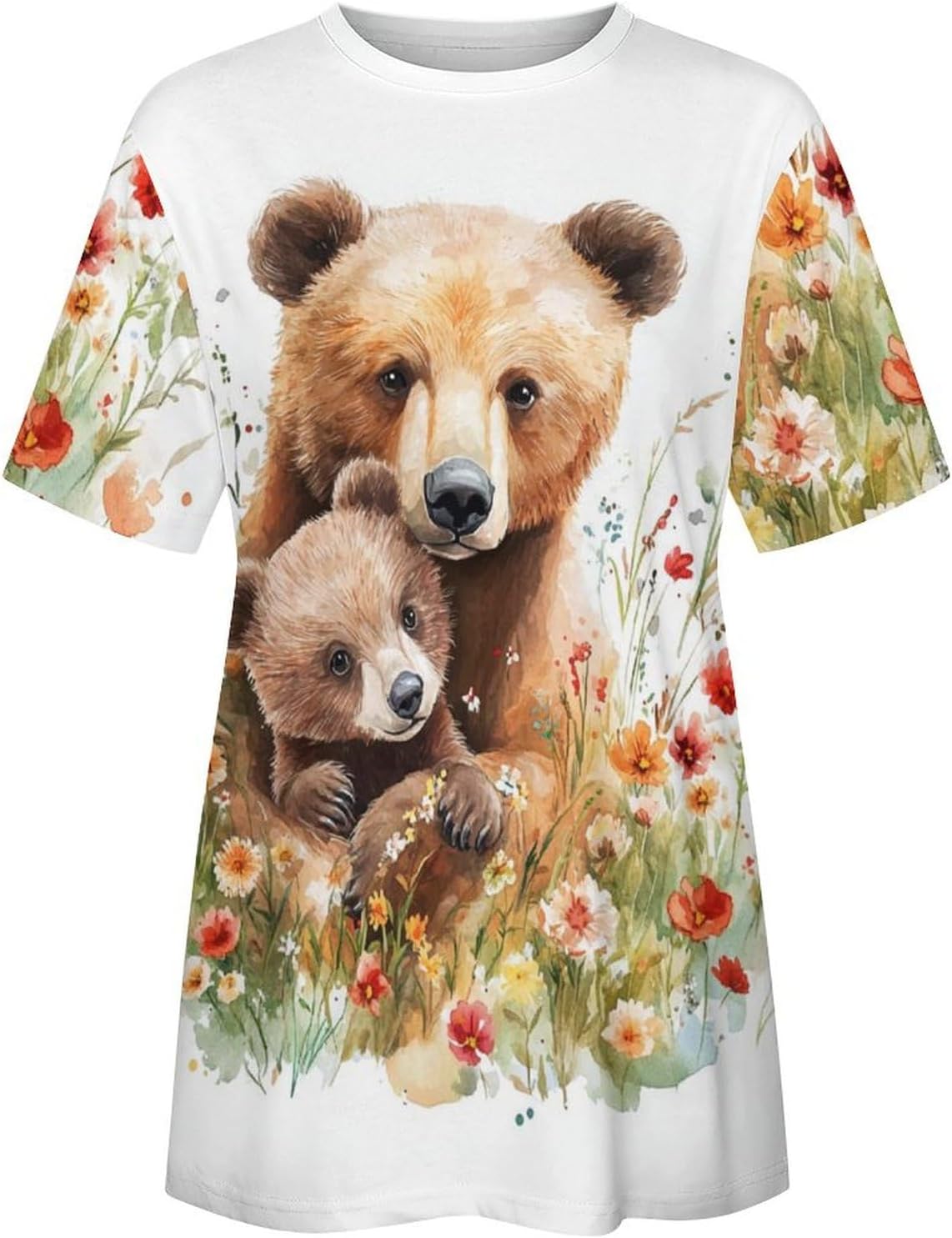 Mothers Day Shirt Animals Print Funny Casual Soft Comfy Short Sleeve Cotton Oversized Mama Daughter Matching Shirts - Image 3