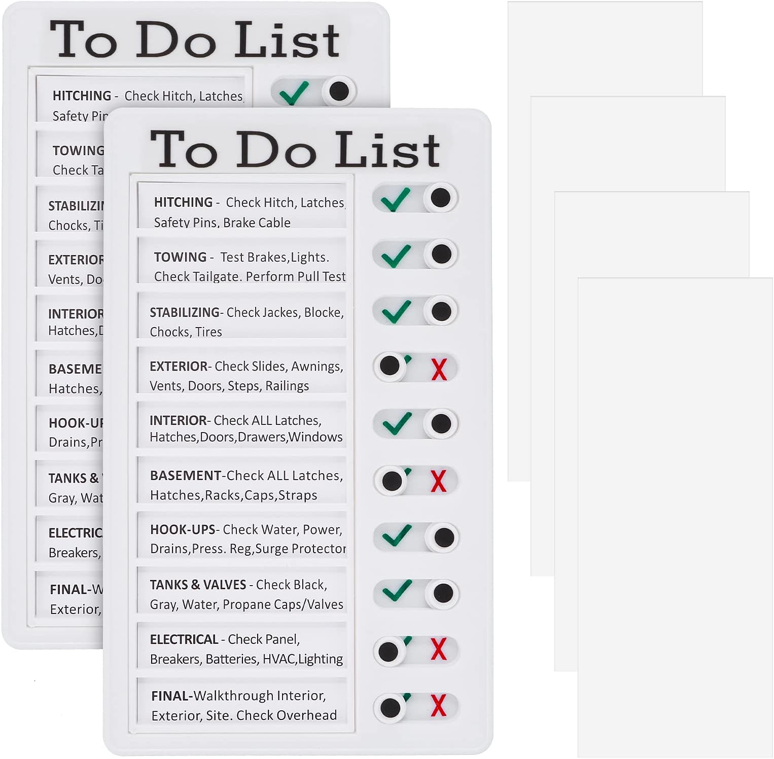 2 Pieces to Do List Checklist Board, Chore Chart for Adults Portable Chore Chart Memo Boards Daily Detachable Reusable Rv Checklist School Home Daily Affairs Reminder with 4 Replaceable Blank Paper