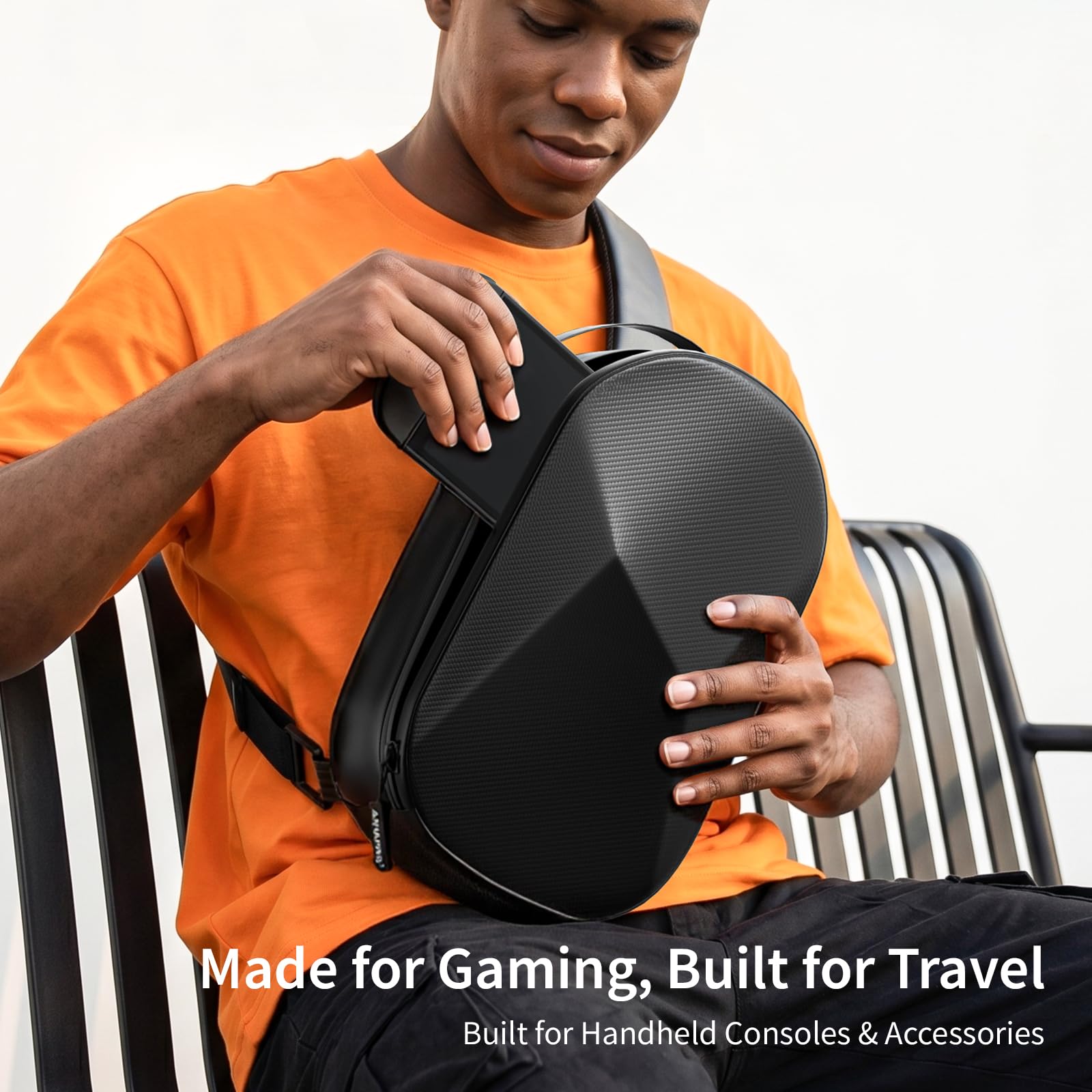 Annapro - Custodia protettiva antiurto da viaggio, con borsa portaoggetti per console a vapore e accessori per giochi, zaino alla moda per spalle a tracolla
