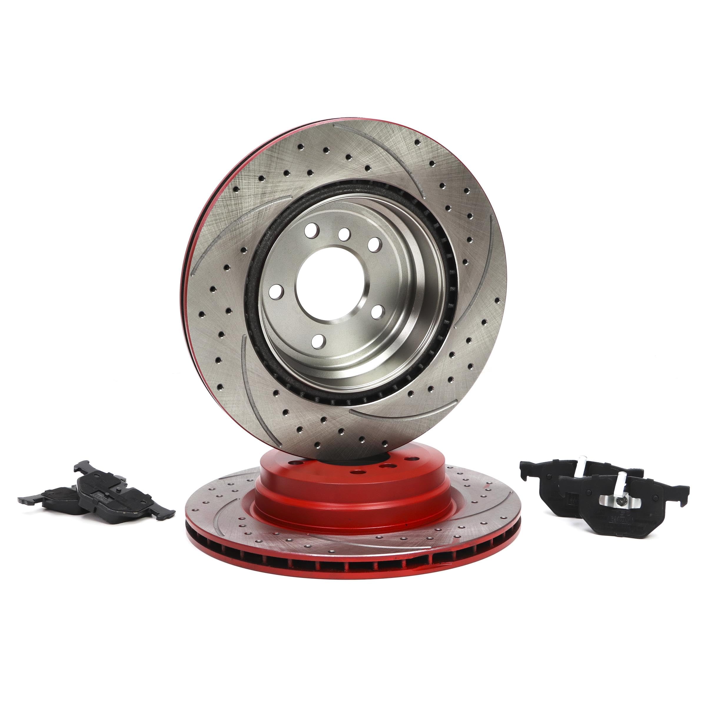 Kit de Discos de Freno y Pastillas - Discos de Freno Eje trasero 336 ventilado - Pastillas de Freno Compatible con BMW 3 Touring E91 con chapa antichirrido
