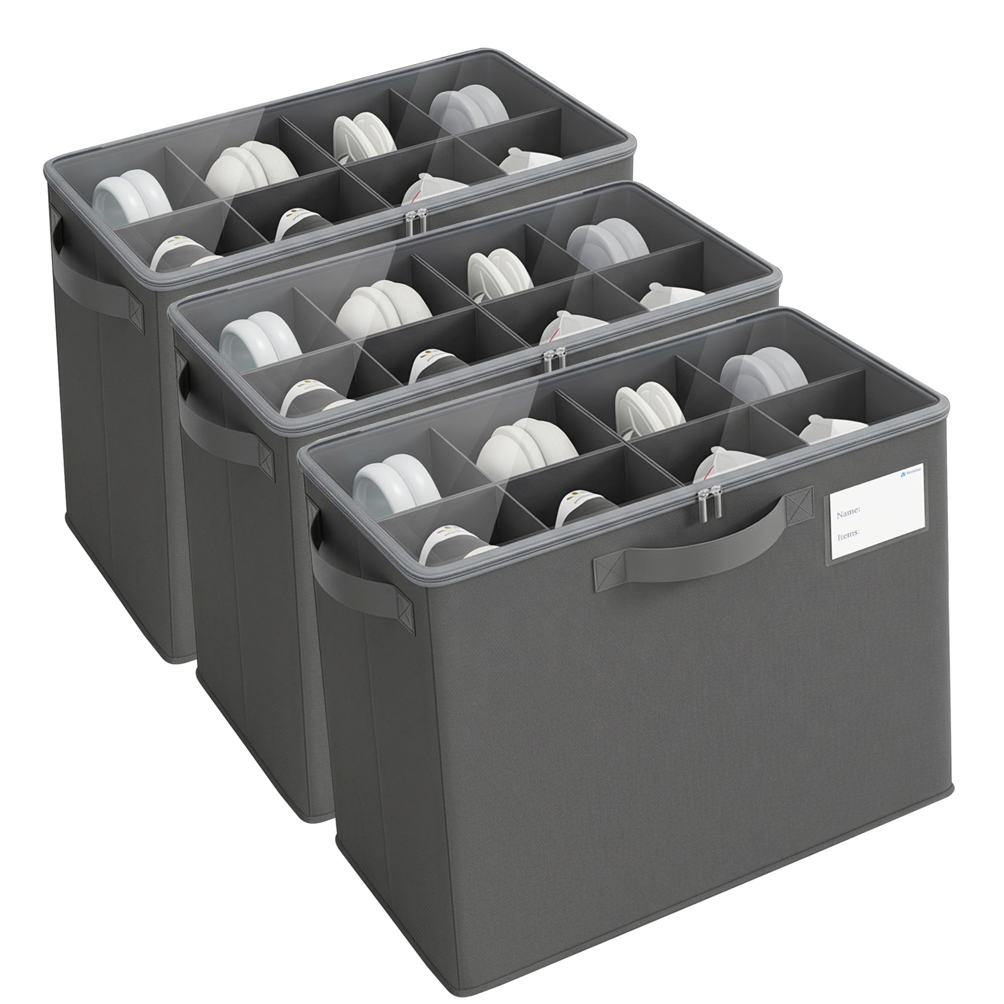 Varhomax Shoe Organizer Box for Closet, Small Fabric Storage Basket 3 Pack โ image 1