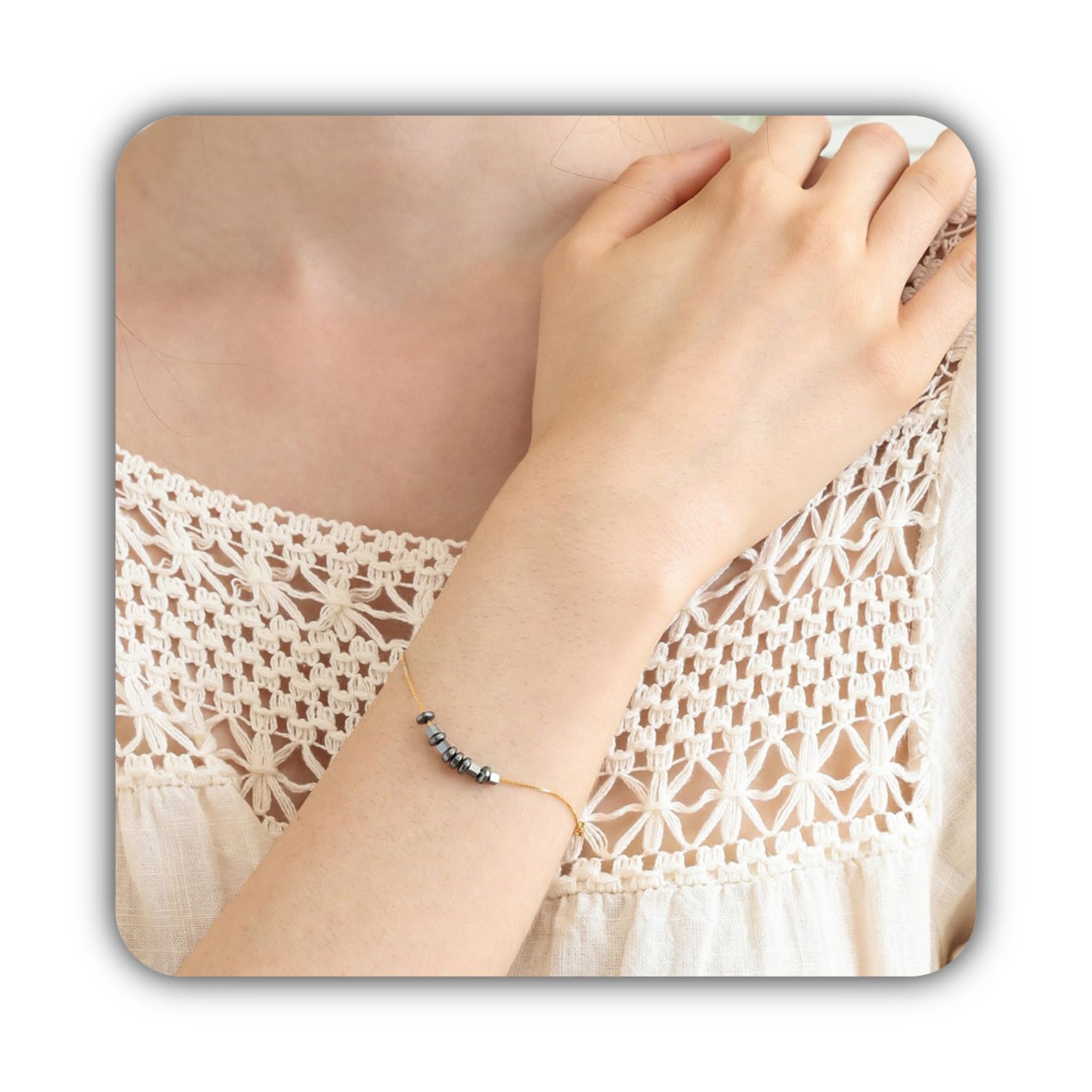 Pulsera de Código de Morse Personalizada con Piedra Obsidiana plata de ley 925 Te amo Código de Morse Personalizado de Mensajes Ocultos Joyería Pulsera