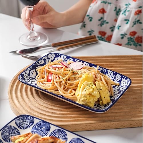 Miniatura 3 de Selamica Platos de ensalada rectangulares grandes de cerámica de 95 pulgadas platos de cena platos de postre de pasta platos y bandejas para