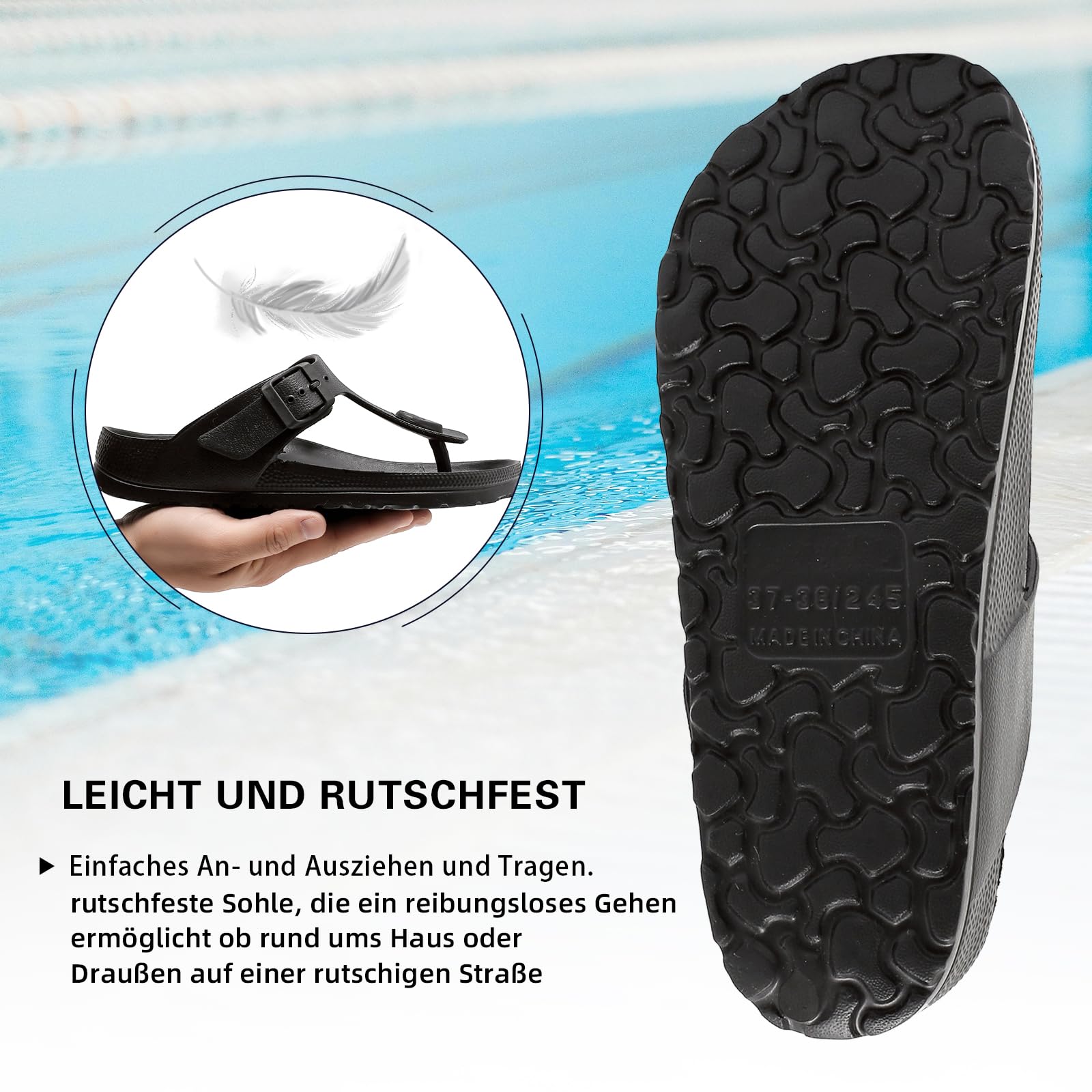 Estive Eva Infradito Donna, Sandalo Uomo Fibbia Regolabile, Unisex Ciabatte Antiscivolo, Eleganti Flip Flop Zoccoli, Ortopediche Pantofole Sabot Scarpe