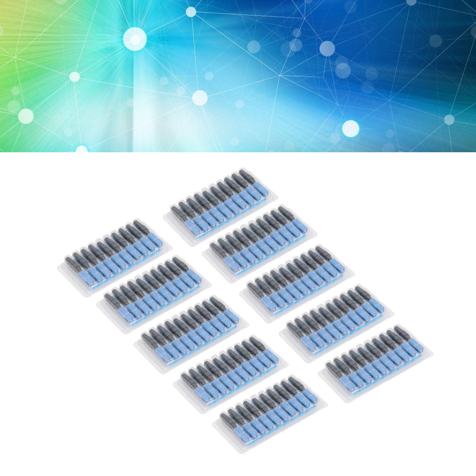 Wakects Kit Connettore Fibra Ottica, Connettore Rapido Fibra Ottica ABS SC UPC 100 Pezzi, Grado Telecomunicazioni, Perdita ≤0,3 DB, da 1200 a 1600 Nm, per Installazione e Riparazione Campo di Cavi a