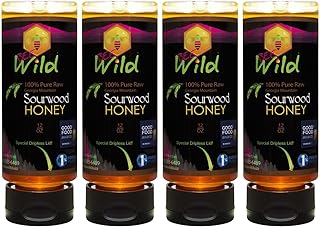 Bee Wild 100% Pure Raw Organic Unfiltered Honey - Sourwood, 12 ounce Pack of 4