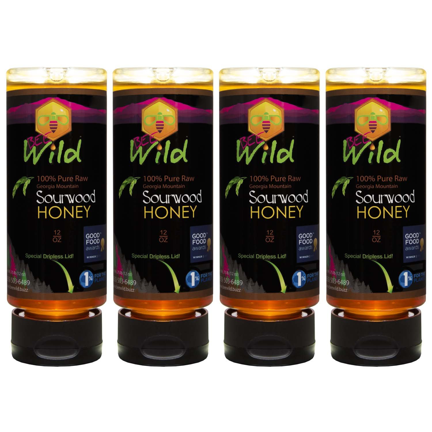 Bee Wild 100% Pure Raw Organic Unfiltered Honey - Sourwood, 12 ounce
