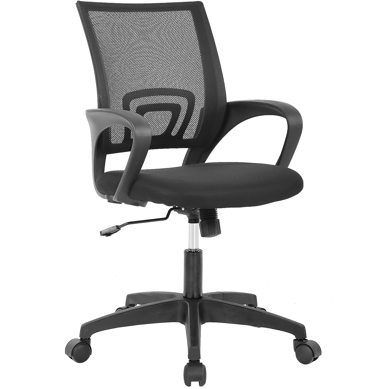 Office Desk Chairs Mid Back Mesh Chairs Ergonomic Desk Chair Executive Adjustable Task Chair for Women Adults Home Office Computer Chair, Black