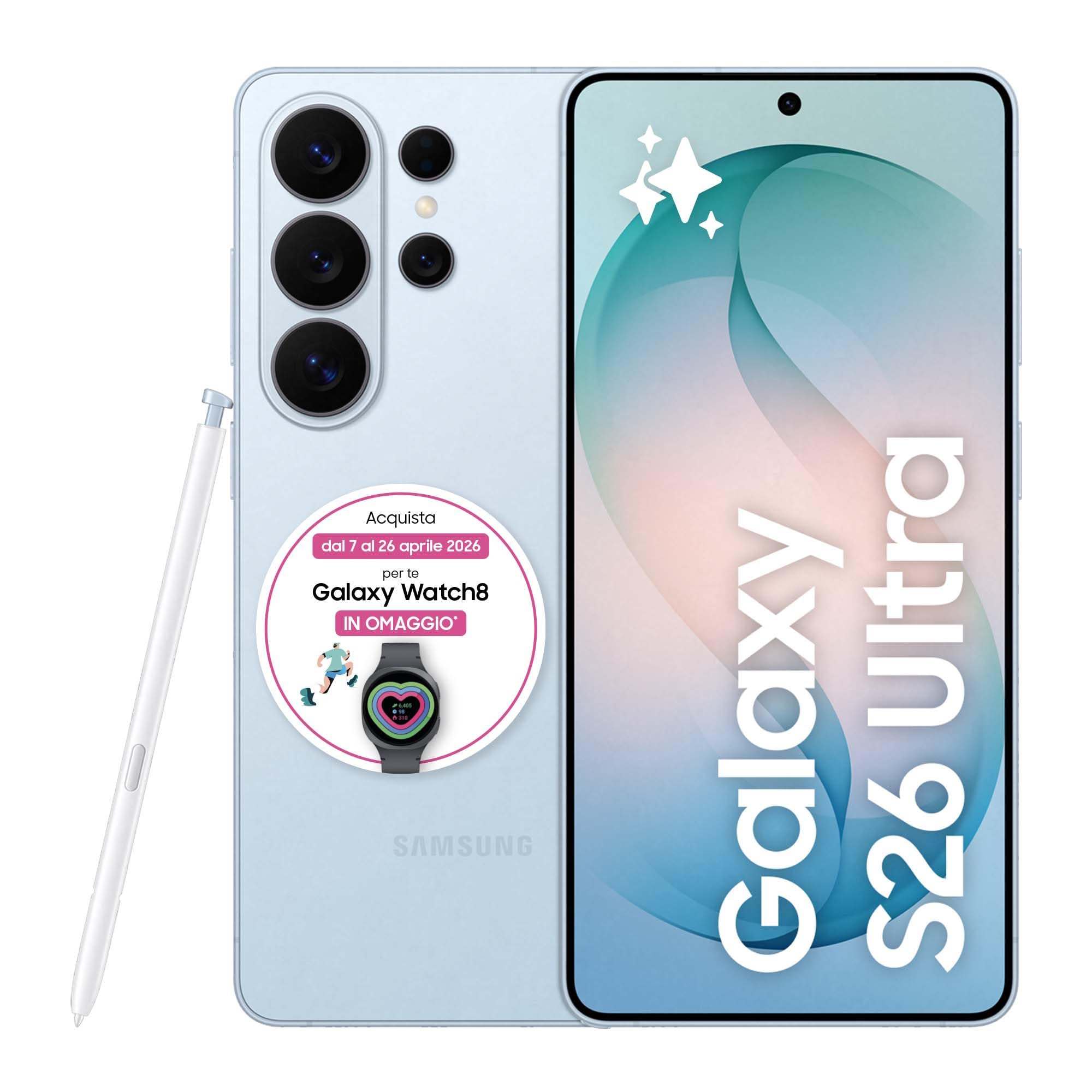 Samsung Galaxy S26 Ultra AI Smartphone, 512GB, 3 years Warranty, Integrated Privacy Display, Powerful Processor, Photo Assistant, 200 MP Camera, 5000 mAh, Sky Blue - 1