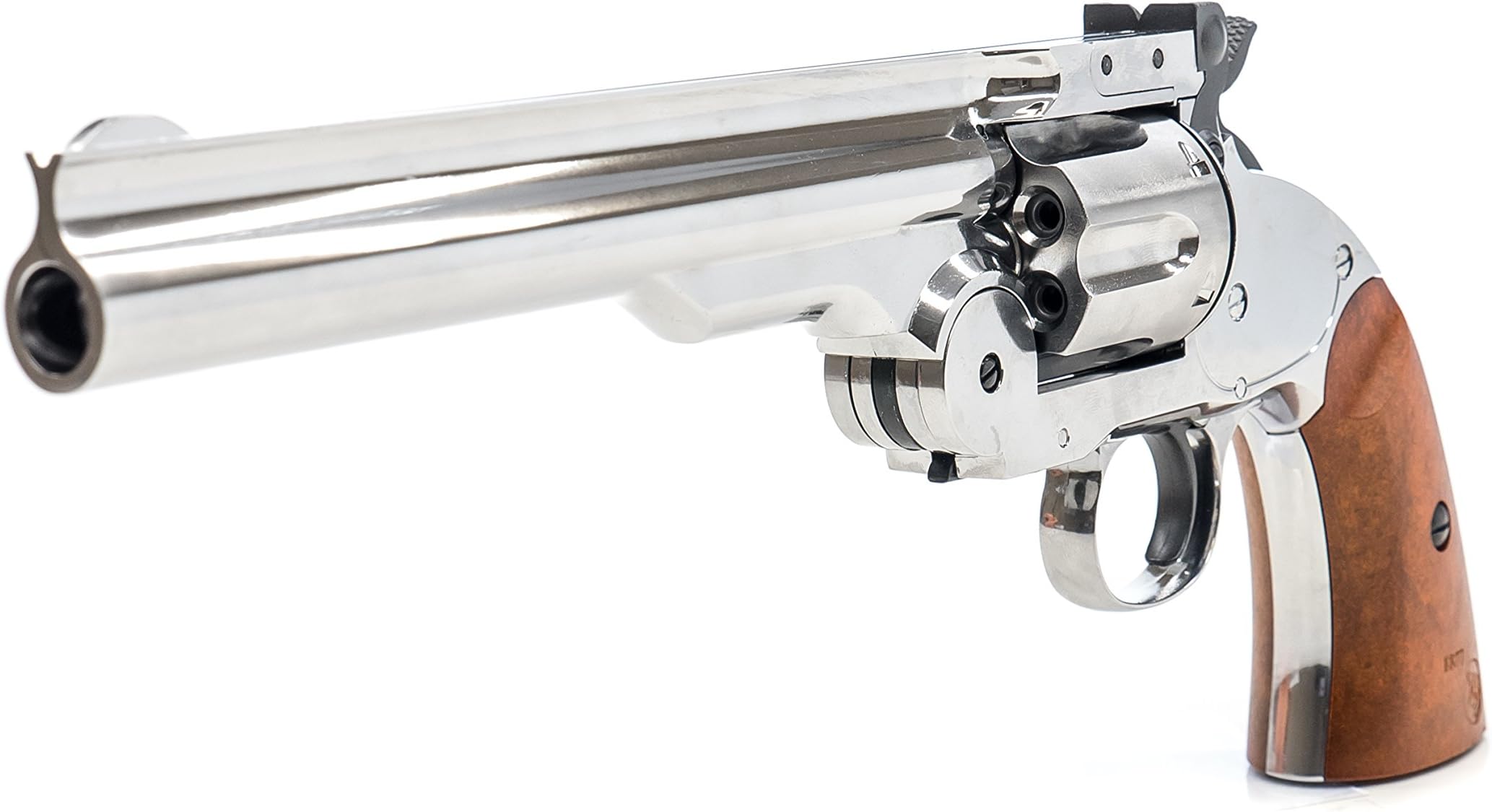 Bear River Airgun Schofield No. 3 Revolver .177 Ammo BB/Pellet Co2 Revolver Nickle Finish