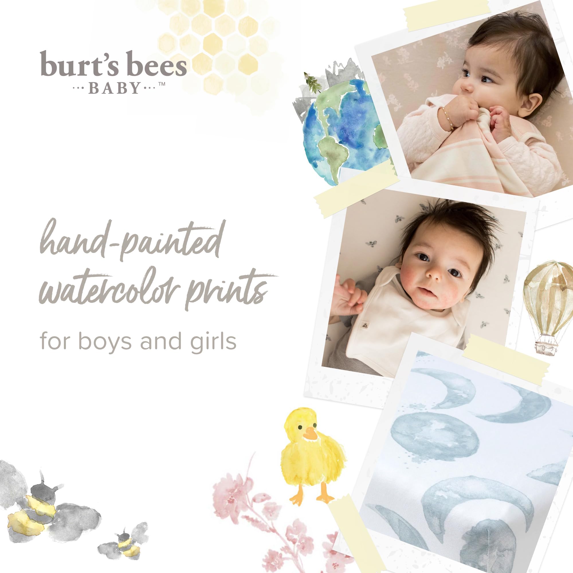 Burt's Bees Baby Niezbędne prześcieradło z bawełny organicznej, oddychające dla chłopców i dziewczynek, standardowe materace do łóżeczka dziecięcego i malucha