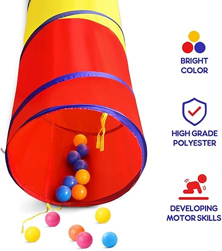 Miniatura 3 de Túnel de juego para niños pequeños, tienda de campaña desplegable para bebés, niños o perros con 2 lados de malla, juguetes de túnel para niños o