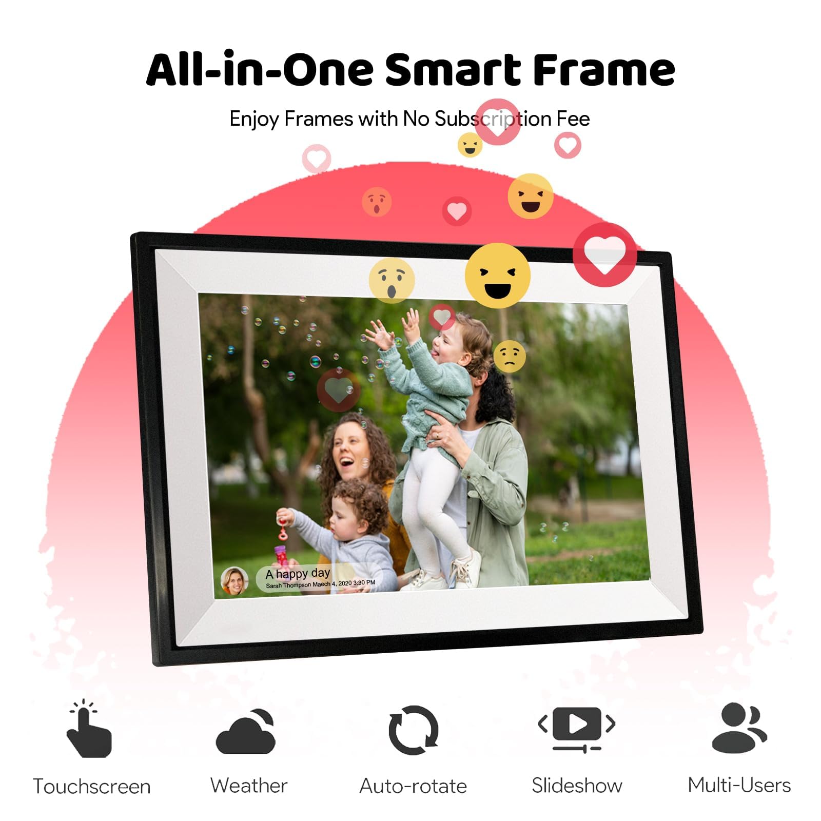 Frameo WiFi Digital Photo Frame 10.1 Inch 32GB Memory, 1280x800 HD IPS Touch Screen Electronic Wifi Digital Picture Video Frame, Auto-Rotate, Share Moments Instantly via Frameo App - 5