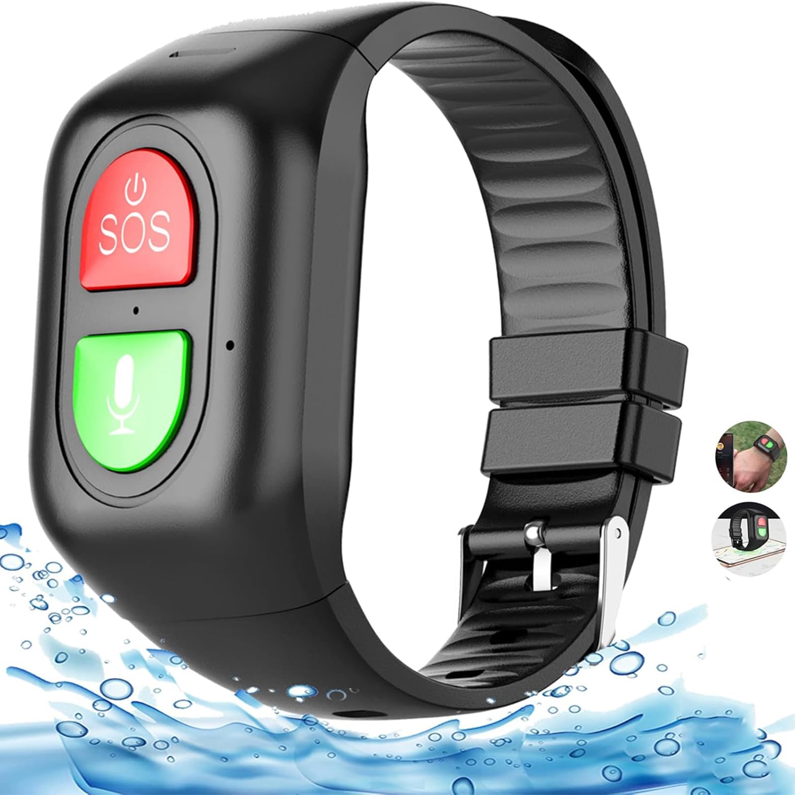 Orologio Smart per Anziani con Allarme, Braccialetto GPS, Pulsante SOS di Emergenza, Chiamata Vocale 4G Impermeabile, Promemoria per la Medicina, Promemoria di Vibrazione per Demenza e Alzheimer