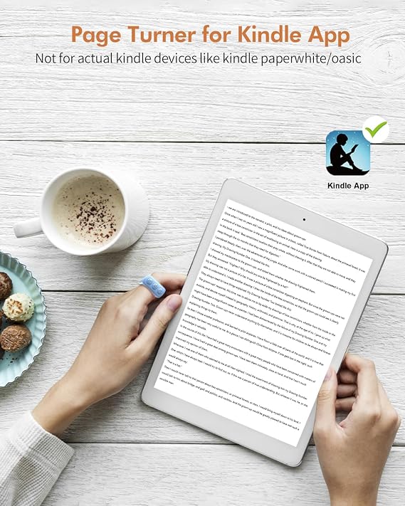 TikTok Scrolling Ring, Bluetooth Remote Control Page Turner for iOS iPad Android, Finger Scroller for TikTok Camera Video Shutter Selfie Button - Blue