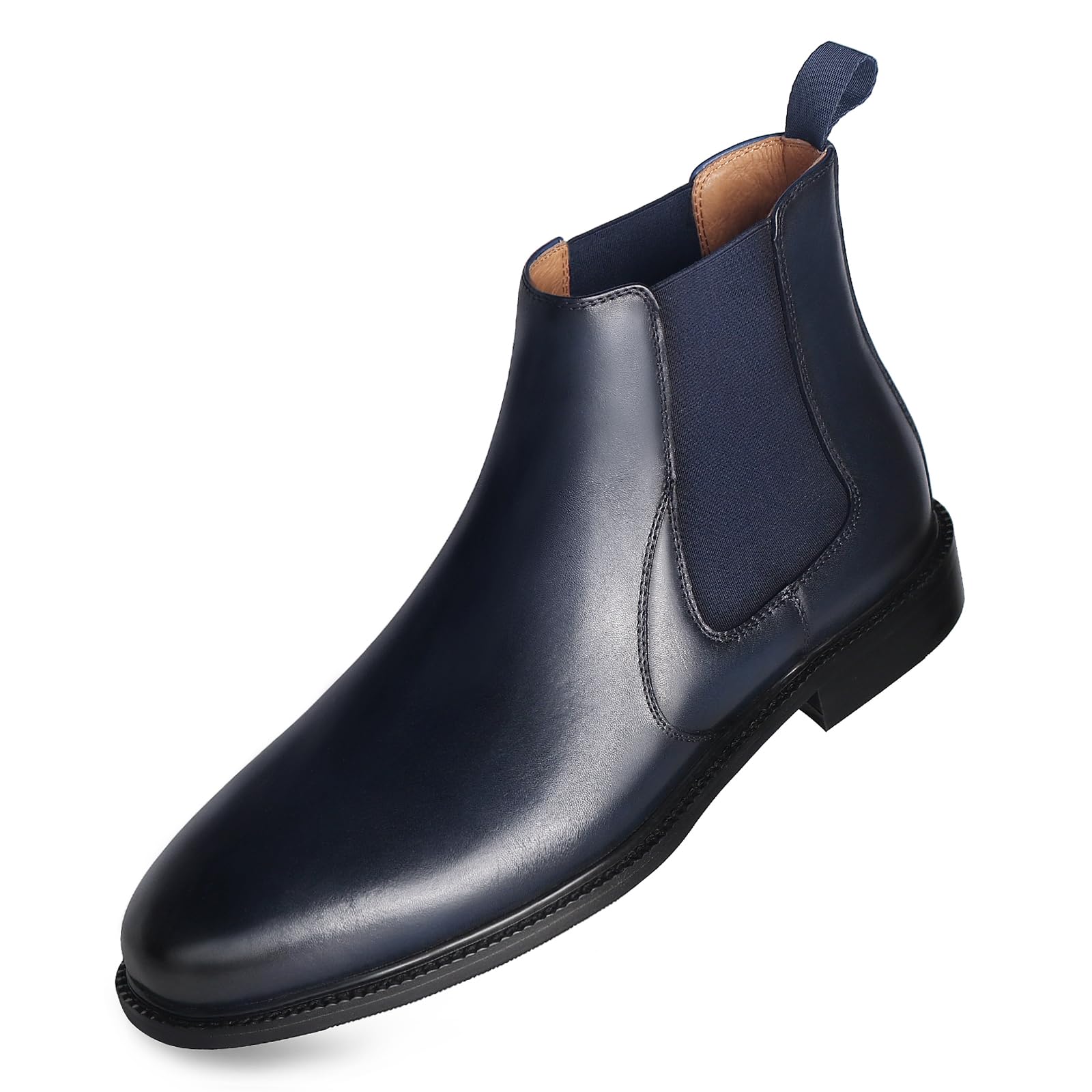 RITIZEN Men's Chelsea Slip-On Boots,Leather Waterproof,Business and Casual
