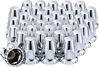 Vista 14 de Cubiertas de tuerca de 33 mm de Cabtherlyn para camiones semi, cubiertas de tuerca de 33 mm x 7 cm de plástico ABS cromado con punta, 20