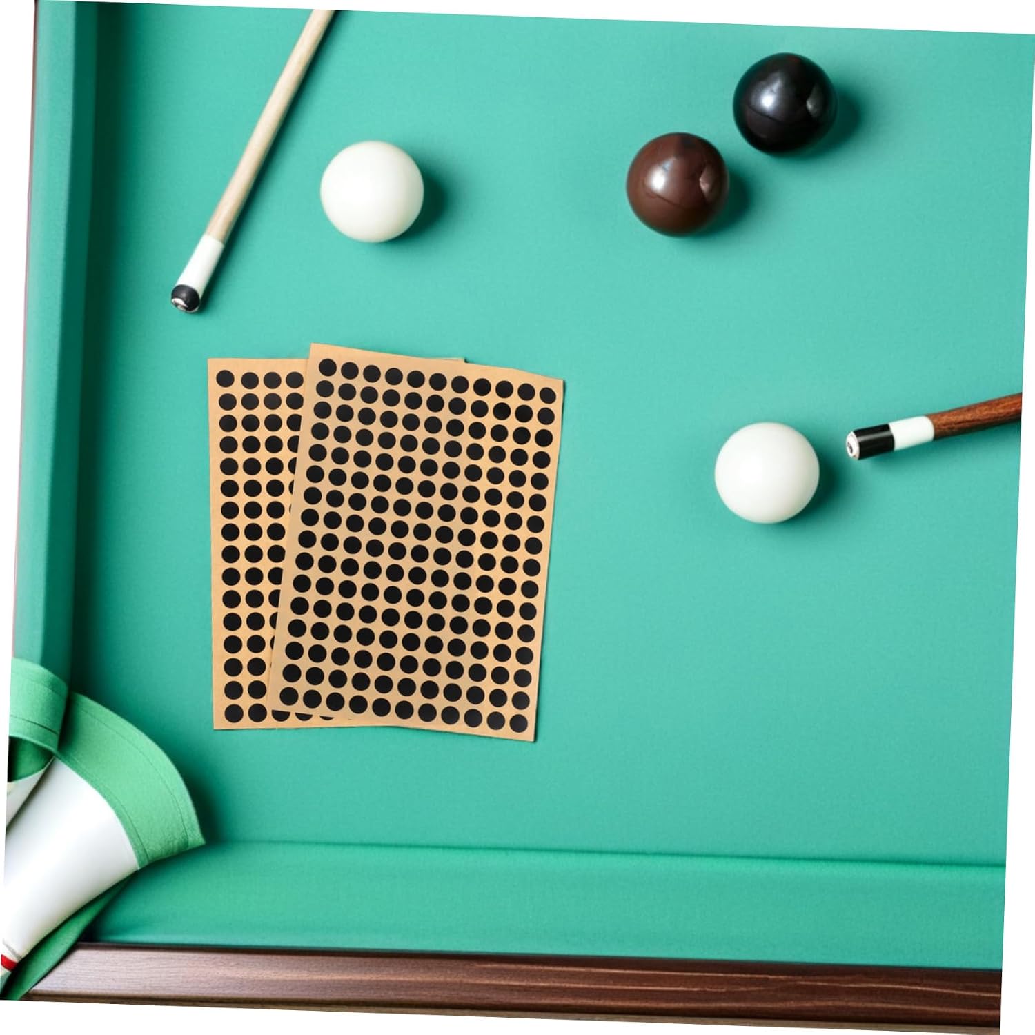 Pool Table Marker Dot Stickers, 12mm Round Billiards Spot Stickers, Self-Adhesive 10pcs Set for Pool Table Positioning and Billiards Training Accessories