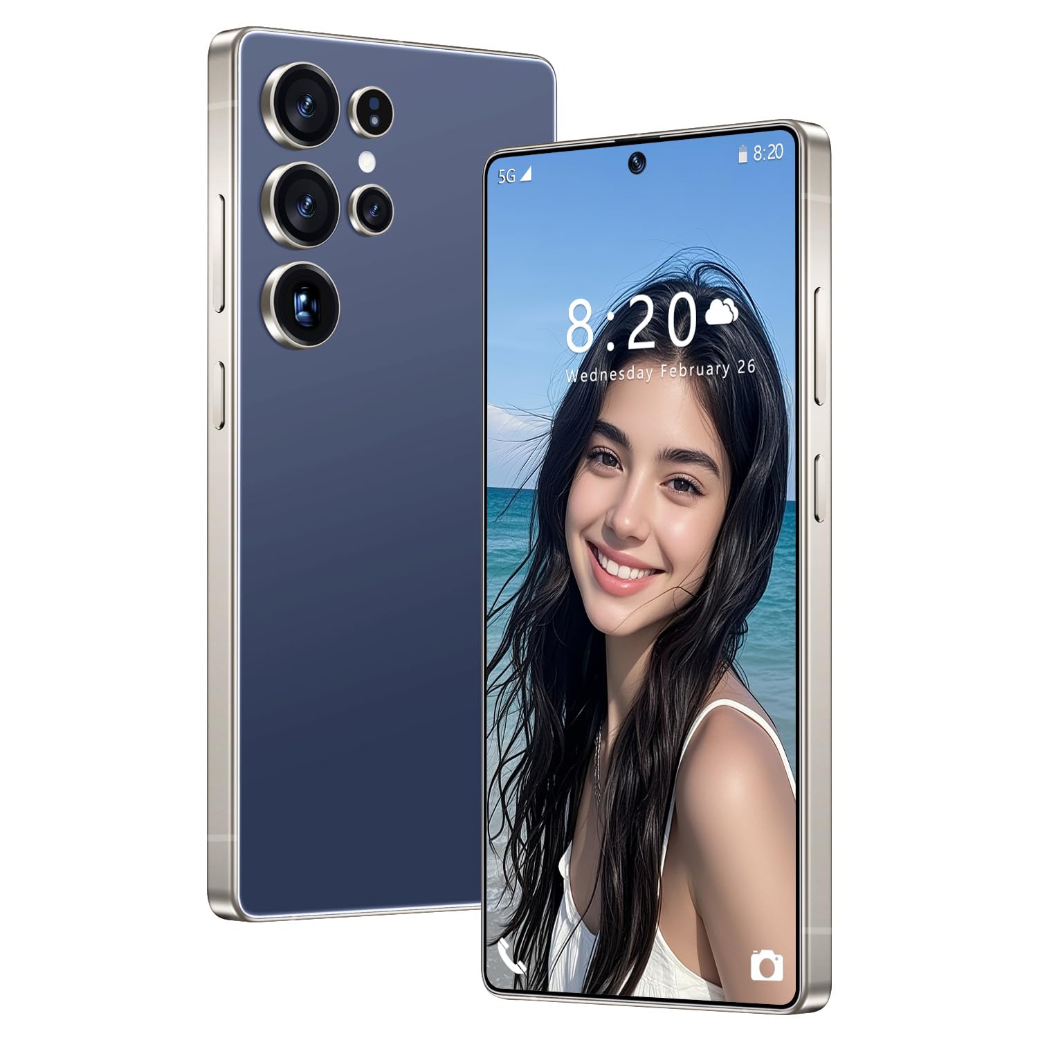 Smartphone S26 Ultra con penna integrata per adolescenti/adulti/anziani, batteria da 8000 mAh, display HD da 7,3 pollici con risoluzione 1440*3040, 16 GB RAM 1 TB memoria interna,Purple-7.3IN